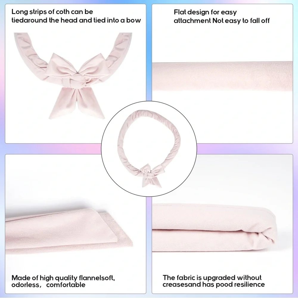 7 Pcs Soft Satin Heatless Curling Rod Headband Kit for Long Hair, Bedtime Curls